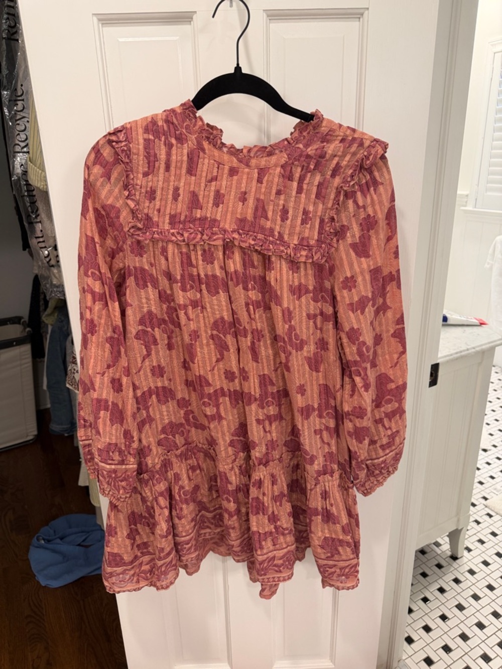 Cleobella Pink and Cream Floral Mini Dress